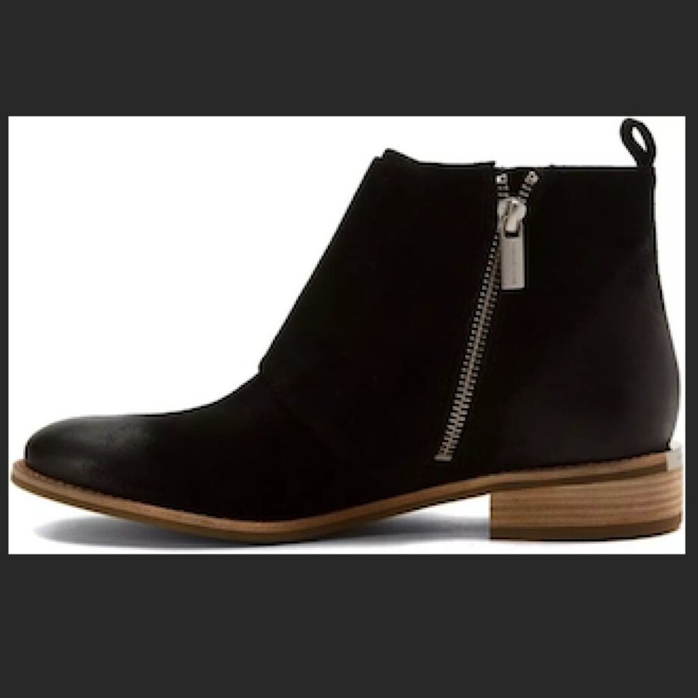 Women's Michael Kors Adams Monk Strap Bootie Ankle Boots Leather Black US 8